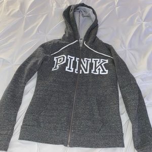 pink victoria’s secret zip up hoodie